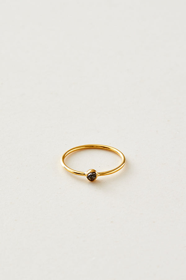 STUDIO LOMA - AVA ring, black raw diamond ring