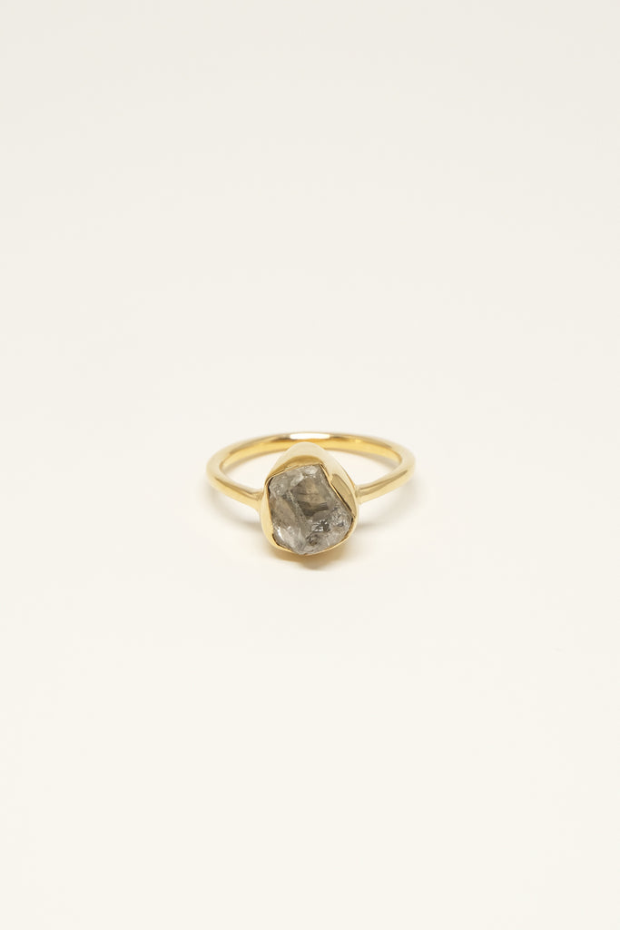 STUDIO LOMA - ARIA ring with raw green Amethyst