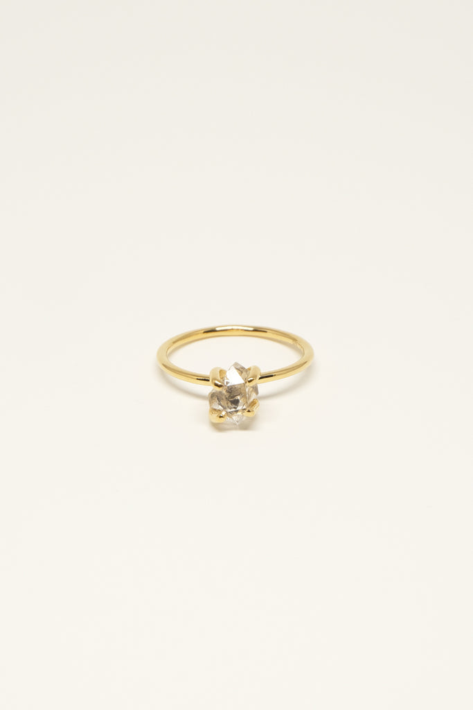 STUDIO LOMA - COLETTE ring, goldplated with Herkimer diamond