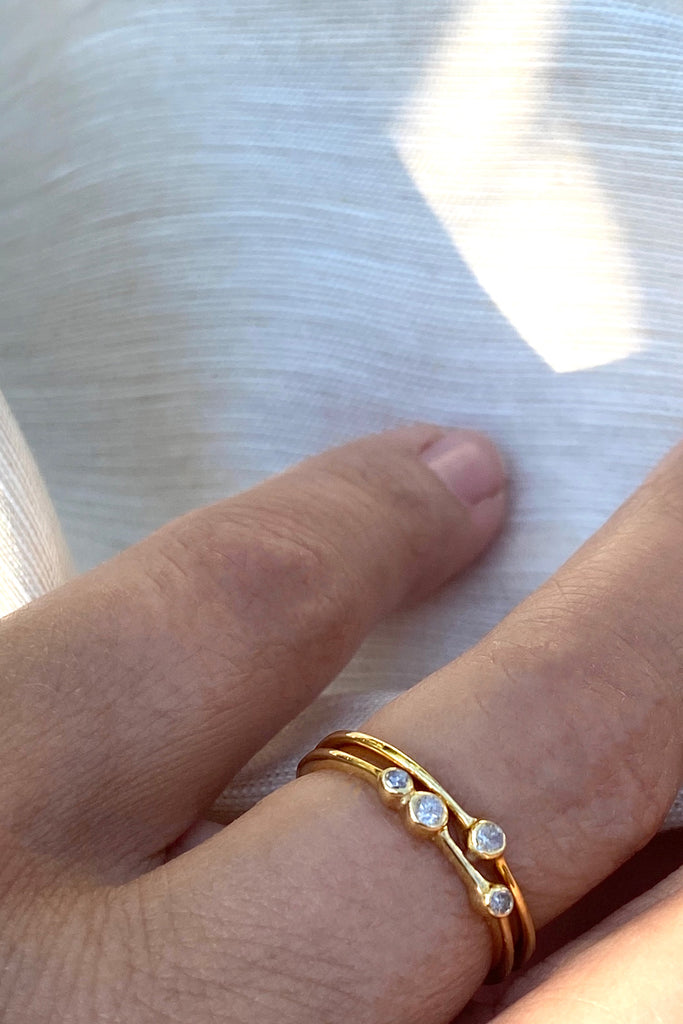 STUDIO LOMA - ALBA ring with 1 white diamond