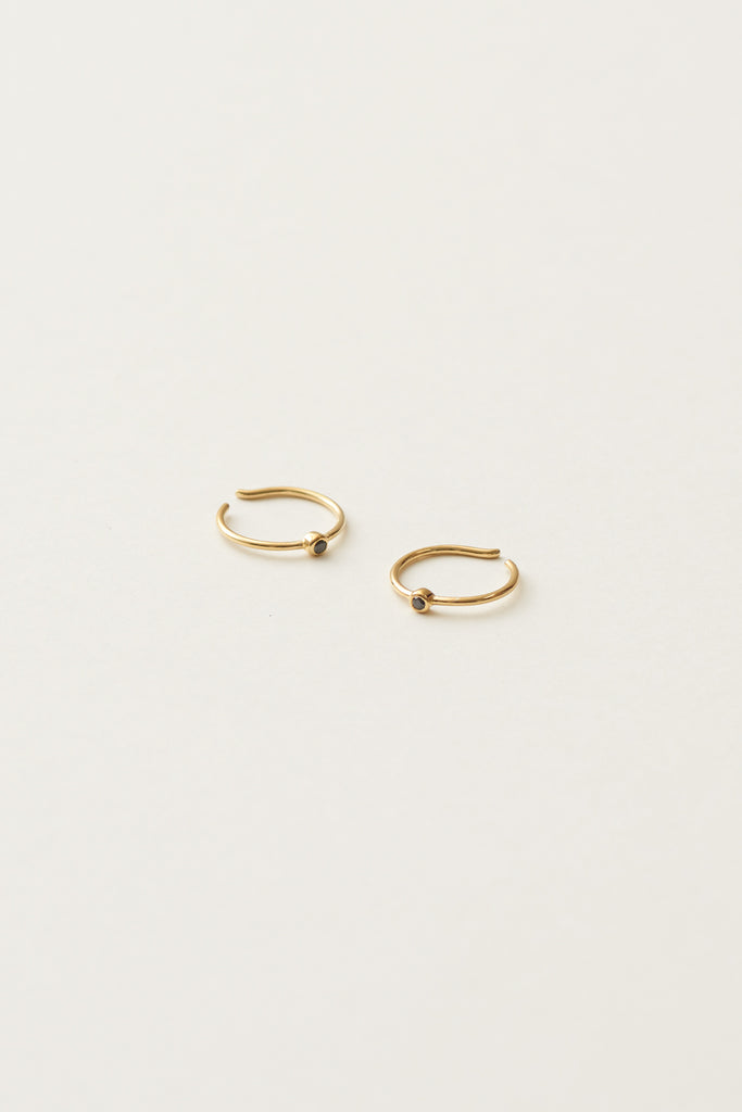 STUDIO LOMA - EDITH earring, gold with black diamond