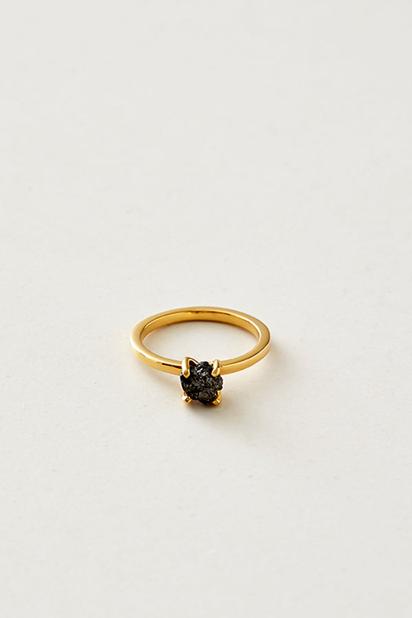 STUDIO LOMA - ANNEBELLE, black raw diamond ring