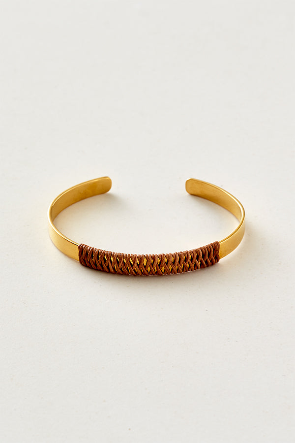 STUDIO LOMA - natural leather braided bangle