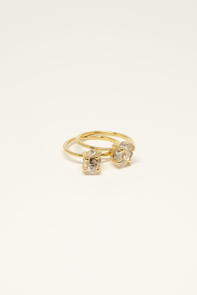 STUDIO LOMA - COLETTE ring, goldplated with Herkimer diamond